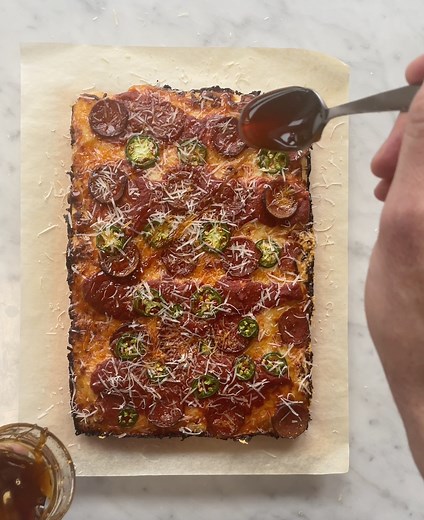 11K views · 232 reactions | Make this cheesy pan pizza in any pan and on your schedule! Get the recipe: https://bakewith.us/PanPizza | King Arthur Baking Company | Facebook