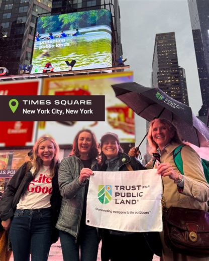 In honor of Giving Tuesday, Trust for Public Land is proud to receive a spotlight from LG Global in Times Square—one that amplifies our mission to connect more people to the outdoors. 🌳✨ Across the country, TPL is creating parks, protecting public lands, transforming schoolyards, and building trails that strengthen communities. Together with partners like LG—and supporters like you—we’re helping ensure everyone has access to the health, joy, and connection that nature provides. Help us bring th