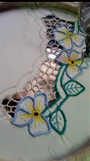 cutwork embroidery with normal Sewing machine #cutwork #embroidery #sewing #machine #shortsfeed