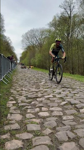 Crash on the cobbles at the Arenberg Paris-Roubaix #cycling #parisroubaix