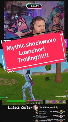 this shock wave launcher is just trolling!!!! Launches them up and holds them there for a moment just long enough to beam!!!! #fortnite #livehighlights