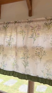 Cafe Curtains, Countryside Garden Branches Green Leaves Short Curtains With Ruffle Edges, Printed Curtains, Farmhouse Kitchen Half Curtains - Etsy