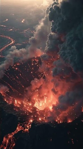 Earth's Fury: Massive Volcanic Eruption at Sunset AI Simulation🌋#Volcano #Lava #VolcanoEruption