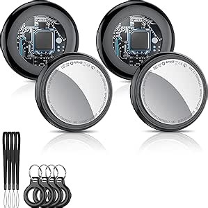 2025 New [Apple MFi Certified] (iOS Only) Air Tracker Tags-4 Pack, Bluetooth Tracker for Apple Find My, Replaceable Battery, Key Finder and Item Locator Smart Tag for Keys, Bags, Luggage, Wallet, etc