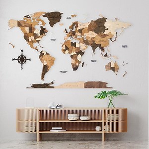 Handmade 3D Wooden World Map “classic” - Etsy