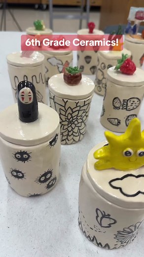 6th grade glaze fire is complete! I love when kids see their jars after they’ve glazed them. #ceramics #art #artteachersoftiktok #artteacher #artlessons #middleschoolteacher #middleschool #spiritedaway