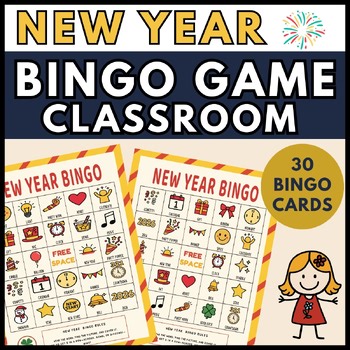 New Year Bingo – Color Classroom Edition | 30 Cards   Calling Cards | A4&Letter