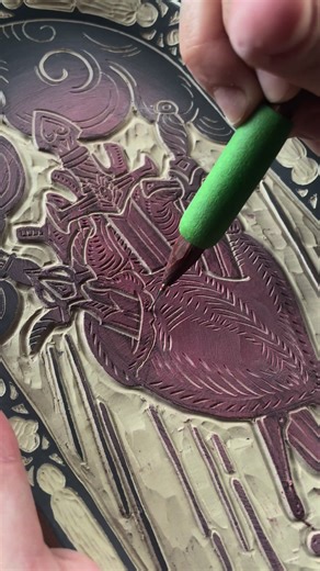 3 of Swords ⚔️💔🩸 #3ofswords #sgraffito #pottery #handmade #valentinesday