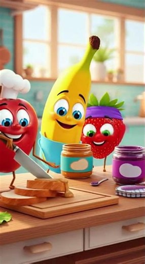 ￼￼ Peanut butter and jelly sandwich #fruits #yummy #cute ￼