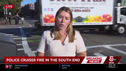 Police cruiser set on fire in South End