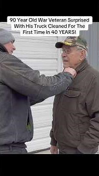 90 Year Old War Veteran Surprised With His Truck Cleaned For The First Time in 40 YEARS!