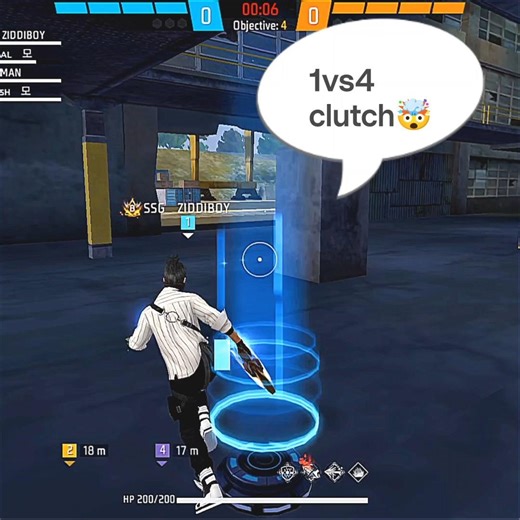 1 vs 4 clutch 🤯 #freefire #csrank #ssg_ziddiboy