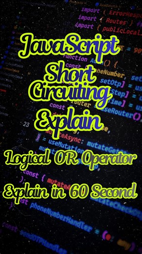 Midnight Code Lab | ⚡ Short Circuiting in JavaScript (|| Operator) Did you know the Logical OR (||) operator doesn’t just return true or false? 🤯 It actually... | Instagram