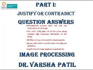 Part 1:Justify and Contradict Question Point processing, Image Processing,