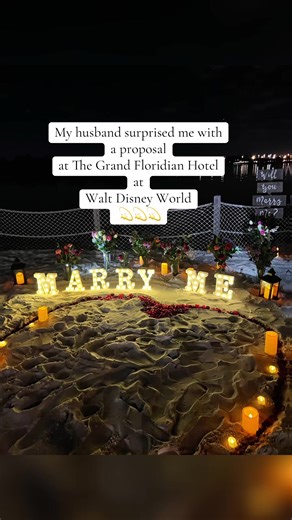I always wanted a Disney proposal, but I never wanted it to be in front of the castle. My now husband, proposed to me on the beach at The Grand Floridian Hotel at Disney World! I will never forget this night! Thank you to my beautiful friends for helping him pull it off. #disneymagicmoments #disneyproposal #disneywedding #disneybride