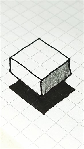 How to Draw a 3D Cube | Easy 3D Drawing Tutorial for Beginners #shorts #3d