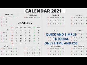 Design Beautiful Calendar 2021, Using HTML and CSS. #HTML #CSS