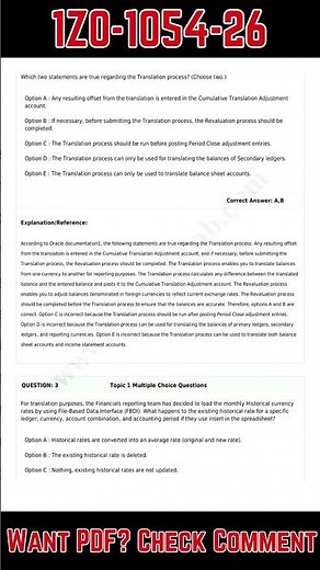 1Z0-1054-26 Exam Dumps | Oracle Fusion Cloud Financials: General Ledger