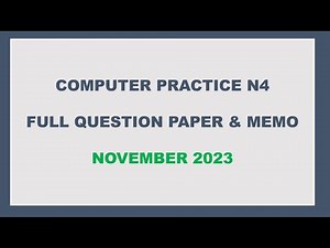 COMPUTER PRACTICE N4 QUESTION PAPER & MEMO NOVEMBER 2023