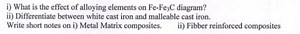 i) What is the effect of alloying elements on \mathrm { Fe } ^ ... | Filo