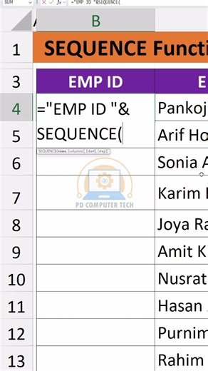 SEQUENCE Function in Excel | Generate Auto Numbers Instantly | Excel Tutorial Bangla
