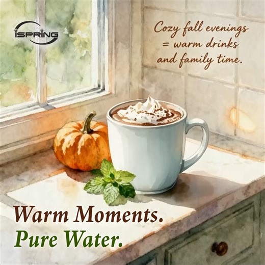 13 reactions |  Cozy fall evenings = warm drinks and family time. With iSpring, you’re just one tap away from hot cocoa, herbal tea, or pumpkin spice magic.  What’s your favorite fall evening drink? #FallVibes #CozySeason #BetterLiving #ispringwater #ispringfilter #ispringwatersystems #watersgood #WatersGood #ispringmakesitbetter #iSpringmakesitbetter | ISpring Water Systems | Facebook