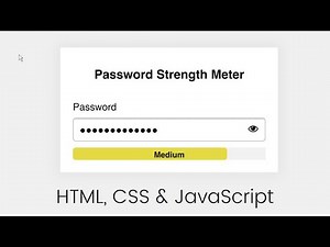 Create Password Strength Meter / Password Policy Validation using HTML, CSS & JavaScript
