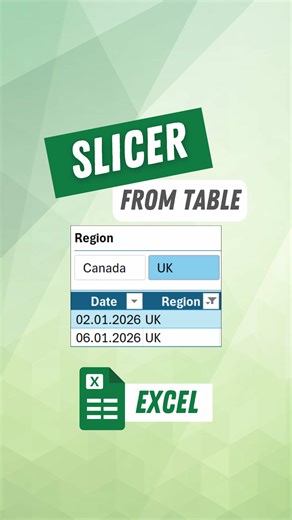How to Create an Excel Slicer from a Table
