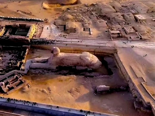 狮身人面像假不假，航拍一下就可以