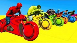 2.4M views · 1.1K reactions | LEARN COLORS Motor Bikes & Motorcycles Jump for kids w/ Cars Spiderman Cartoon for children | Spiderman And Frozen Elsa Learn Colors | Facebook