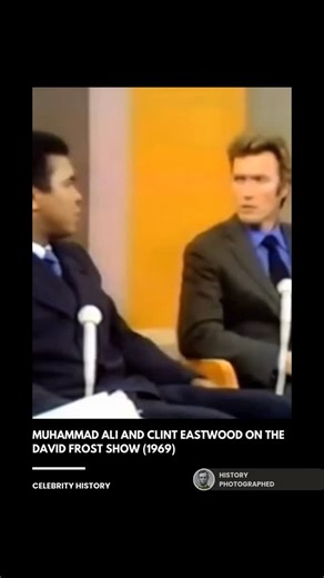 History Photographed on Instagram: "On October 27, 1969, Muhammad Ali and Clint Eastwood appeared together on The David Frost Show, where they shared a lighthearted exchange despite their contrasting public images.⁠ ⁠ Credit: Group W (Westinghouse Broadcasting) and The David Frost Show"