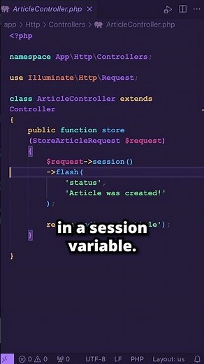 Laravel's Flash Method: The Perfect Tool for Short-Lived Messages #laravel #shorts