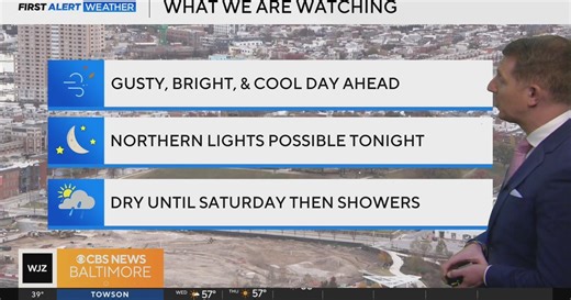 Sunny, warmer and breezy weather forecast for Maryland