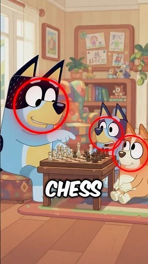 Bandit tried to teach Bluey and Bingo how to play chess…🥶