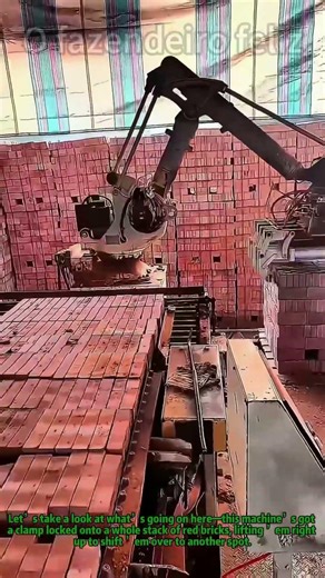Brick-Moving Machine: Hauls Whole Red Brick Stacks Fast、#ConstructionTech #BrickworkHacks