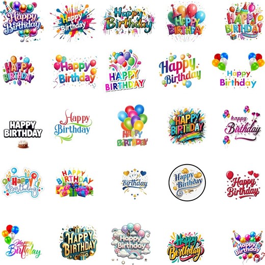 Happy Birthday PNG Clipart Bundle, Party Sublimation Designs (digital Download) - Etsy
