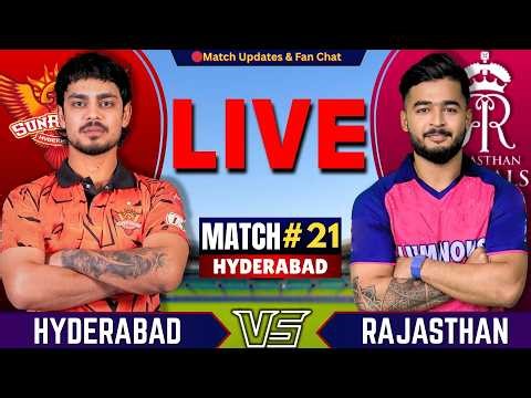 🔴Live: SRH vs RR, 21st Match IPL 2026 | Live Cricket Match Today | Hyderabad vs Rajasthan Live | IPL