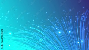 Fibre optic system background back drop blue light beams