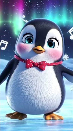 Nordlys og Pingvin-dans! ✨🐧 #animation #vinter #børnemusik #Shorts