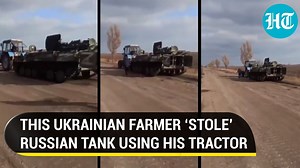 Ukrainian farmer fights back Putin’s aggression; Tows away Russian tank | Viral