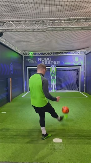Testing soccer shot power against a robotic goalkeeper
