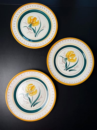 Vintage Stangl Pottery Hand-painted Yellow Floral Luncheon Plates, American Art Pottery - Etsy