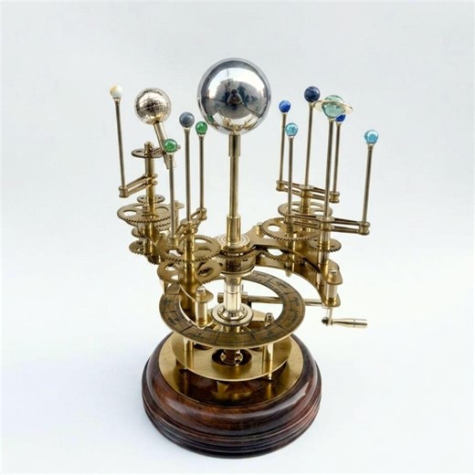 Large Mechanical Orrery Solar System Model - Luxury Brass & Gold Coated Planetarium - Science Gift for Astronomers - Vintage Library Decor - Etsy