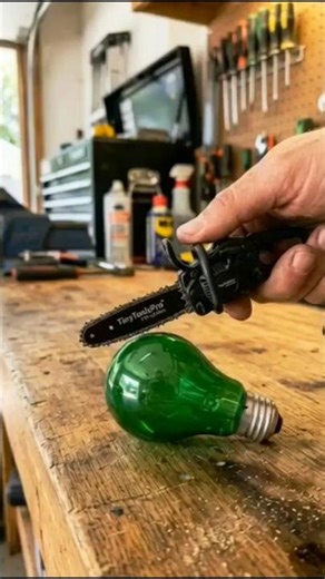 Chainsaw Cutting a Glass Lightbulb! 💡🪚
