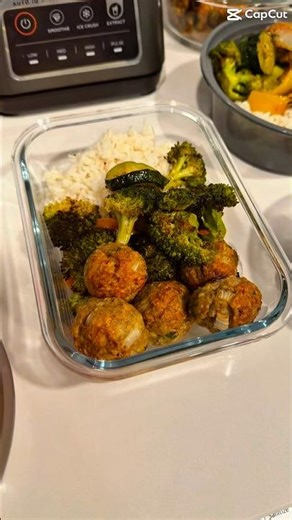 Easy Turkey Meatball Meal Prep 🍚🥦