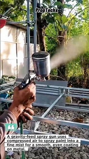 Gravity Feed Spray Gun Painting Metal Frame Fast! #PaintSprayer #Metalwork #DIY