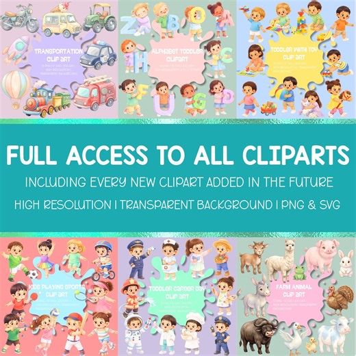 Clipart Lifetime Access Pass: Current and Future PNG and SVG Designs - Etsy