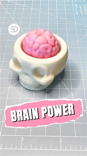 Bambu P2S: 3D Printed Clicker Skull with Mechanical Brain 💀🧠 | Studio Derdonk