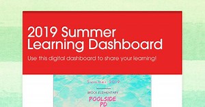 2019 Summer Learning Dashboard