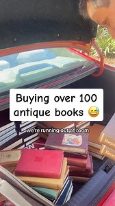 Come with us to pick up an excessive amount of antique books 😅 I can’t wait to fill our bookcases! #estatesalefinds #vintagebooks #bookshelf | Lindsey and Tyler